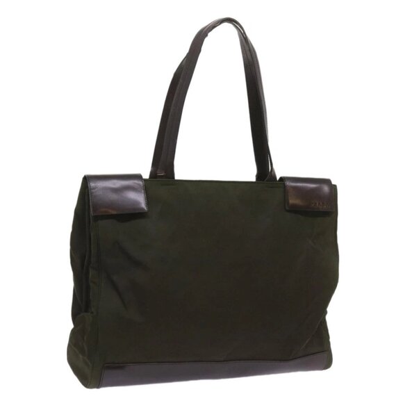 PRADA Tote Bag Nylon Khaki Auth 68627 - Picture 1 of 15